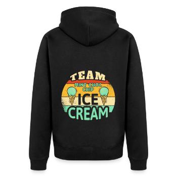 Team Mint Choc Crème glacée Cornet Crème glacée Crème glacée - Veste à capuche bio Premium Unisexe - noir - Dos - Nico (187cm)