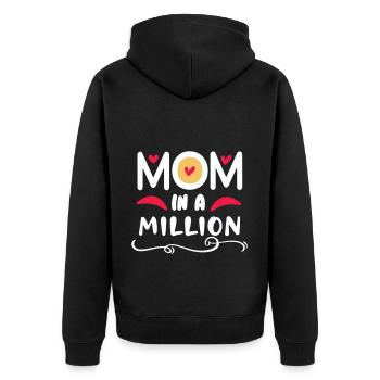 Mom in a million - Unisex Premium Organic Zip Hoodie - black - Back - Nico (187cm)