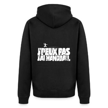 J'peux pas j'ai handball - Veste à capuche bio Premium Unisexe - noir - Dos - Nico (187cm)