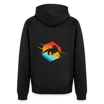Komodowaran Komodo Liebhaber Geschenk - Unisex Premium Bio Zip Hoodie - Schwarz - Hinten - Nico (187cm)