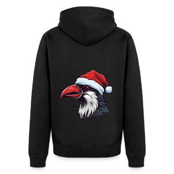 Corbeau Corbeau Noël Animal Portrait Noël - Veste à capuche bio Premium Unisexe - noir - Dos - Nico (187cm)