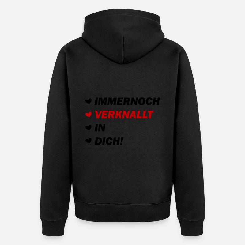 Toujours écrasant dans l’amour Amour - Veste à capuche bio Premium Unisexe - noir