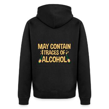 May Contain Traces Of Alcohol 4 - Unisex Premium Organic Zip Hoodie - black - Back - Nico (187cm)