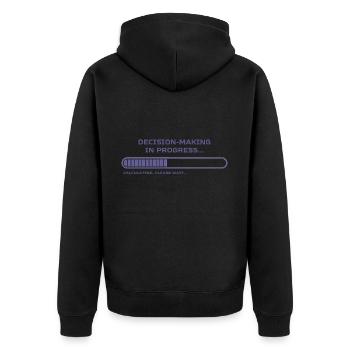Witziges Ladebalken Design für Unentschlossene - Unisex Premium Bio Zip Hoodie - Schwarz - Hinten - Nico (187cm)
