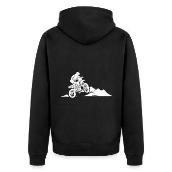 Motorbike motorcyclist - Unisex Premium Organic Zip Hoodie - black - Back - Nico (187cm)