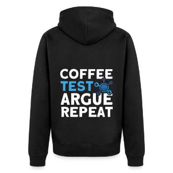 QA Engineer QA Tester Software Tester - Unisex Premium Organic Zip Hoodie - black - Back - Nico (187cm)