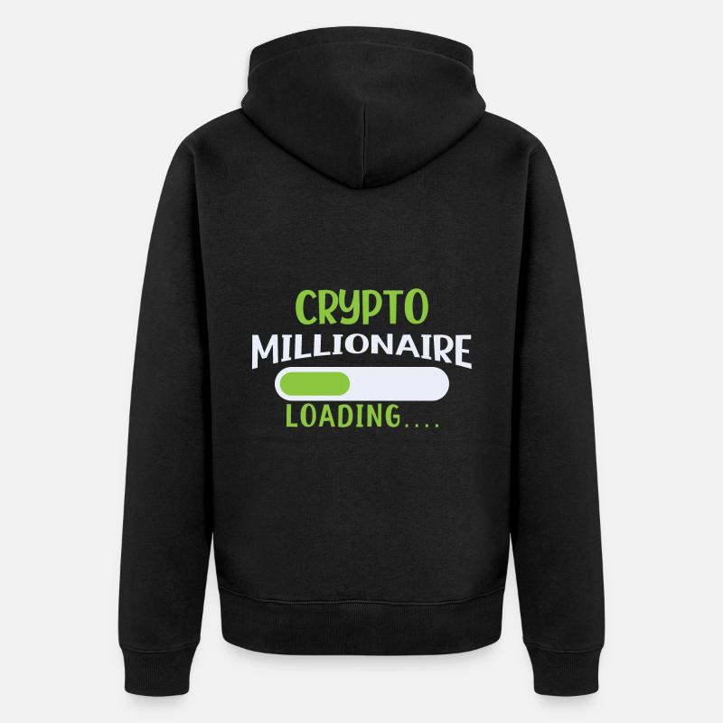 Krypto Bitcoin Bitcoins Crypto Blockchain - Veste à capuche bio Premium Unisexe - noir