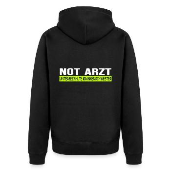 krankenschwester intensivpflege notaufnahme nurse - Unisex Premium Bio Zip Hoodie - Schwarz - Hinten - Nico (187cm)