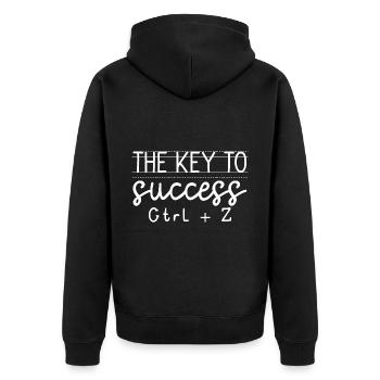 La clé du succès Ctrl+Z 4 - Veste à capuche bio Premium Unisexe - noir - Dos - Nico (187cm)