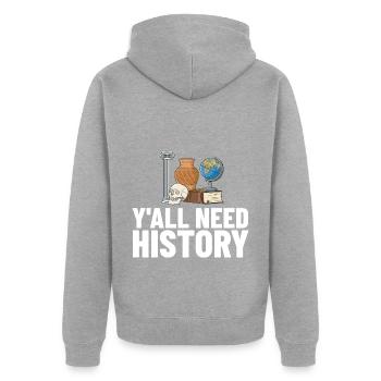 Geschichte Lehrer Lektion Professor Historiker - Unisex Premium Bio Zip Hoodie - Grau meliert - Hinten - Nico (187cm)