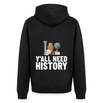 Geschichte Lehrer Lektion Professor Historiker - Unisex Premium Bio Zip Hoodie - Schwarz - Hinten - Nico (187cm)