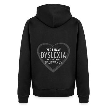Dyslexia Teacher for Legathenia Therapists - Unisex Premium Organic Zip Hoodie - black - Back - Nico (187cm)