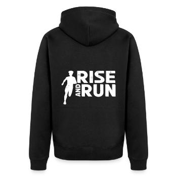 Jogging Jogger Race Race Marathon Running - Veste à capuche bio Premium Unisexe - noir - Dos - Nico (187cm)