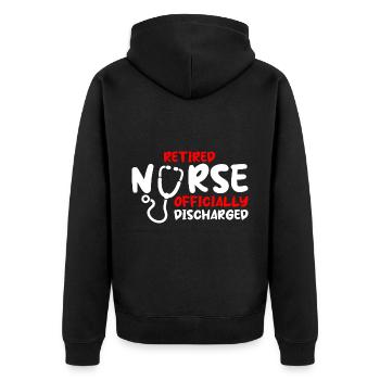 Retired Nurse Officially Discharged 2 - Unisex Premium Bio Zip Hoodie - Schwarz - Hinten - Nico (187cm)