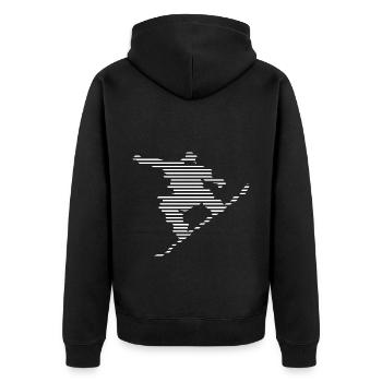 Snowboarding - (4) - Unisex Premium Organic Zip Hoodie - black - Back - Nico (187cm)