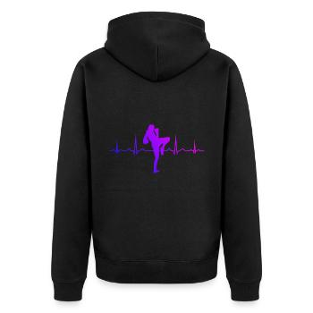 Boxe Thaïlandaise Femmes Boxeur Thaïlandais Hommes Boxe Thaïlandaise Thaiboxin - Veste à capuche bio Premium Unisexe - noir - Dos - Nico (187cm)