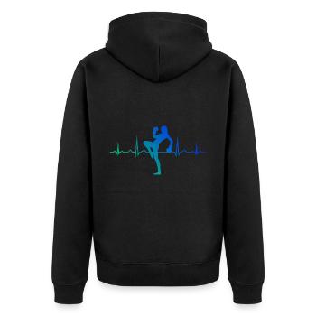 Boxe Boxe Femmes Kickboxing Hommes - Veste à capuche bio Premium Unisexe - noir - Dos - Nico (187cm)