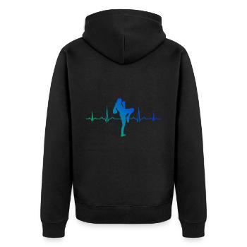 Boxeur thaïlandais Muay Thai Boxe thaïlandaise masculine Boxe thaïlandaise - Veste à capuche bio Premium Unisexe - noir - Dos - Nico (187cm)