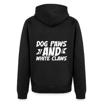 Dog Paws And White Claws 3 - Unisex Premium Bio Zip Hoodie - Schwarz - Hinten - Nico (187cm)