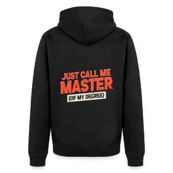 Master meines Abschlusses | Lustiger Abschluss - Unisex Premium Bio Zip Hoodie - Schwarz - Hinten - Nico (187cm)