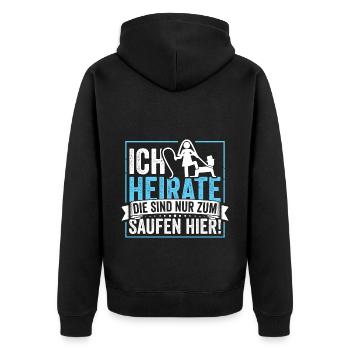 Ich Heirate Jga Junggesellenabschied - Unisex Premium Bio Zip Hoodie - Schwarz - Hinten - Nico (187cm)