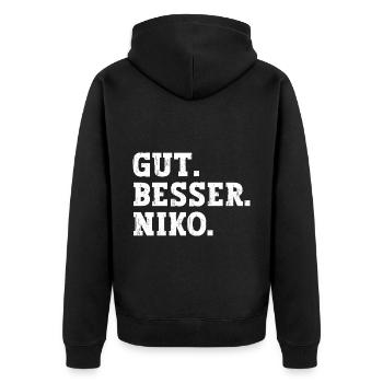 Gut Besser Niko Lustiger Spruch Name Niko - Unisex Premium Bio Zip Hoodie - Schwarz - Hinten - Nico (187cm)