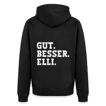 Gut Besser Elli Lustiger Spruch Name Elli - Unisex Premium Bio Zip Hoodie - Schwarz - Hinten - Nico (187cm)