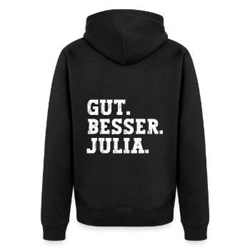 Gut Besser Julia Lustiger Spruch Name Julia - Unisex Premium Bio Zip Hoodie - Schwarz - Hinten - Nico (187cm)