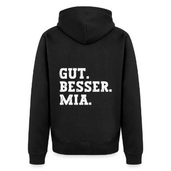 Gut Besser Mia Lustiger Spruch Name Mia - Unisex Premium Bio Zip Hoodie - Schwarz - Hinten - Nico (187cm)