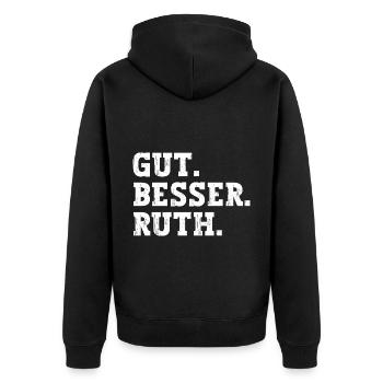 Gut Besser Ruth Lustiger Spruch Name Ruth - Unisex Premium Bio Zip Hoodie - Schwarz - Hinten - Nico (187cm)