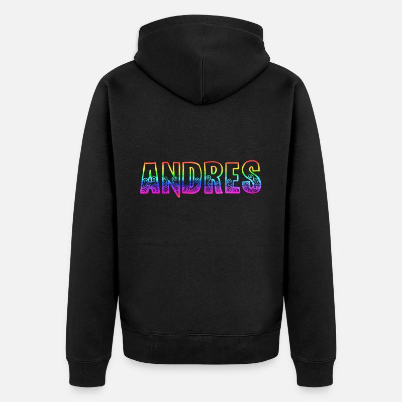 Andres RS Arc-en-ciel - Veste à capuche bio Premium Unisexe - noir
