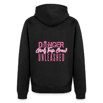 Girls Trip Crew entfesselt - Unisex Premium Bio Zip Hoodie - Schwarz - Hinten - Nico (187cm)
