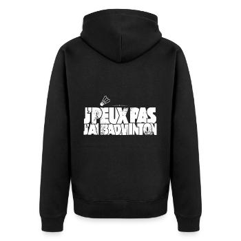 J'peux pas j'ai Badminton - Veste à capuche bio Premium Unisexe - noir - Dos - Nico (187cm)