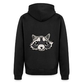 Tête de raton laveur - Veste à capuche bio Premium Unisexe - noir - Dos - Nico (187cm)