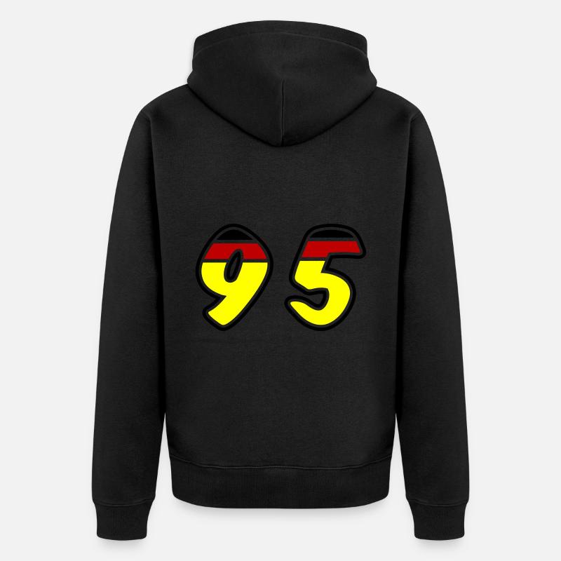 95 Symbole numérique Allemagne - Veste à capuche bio Premium Unisexe - noir