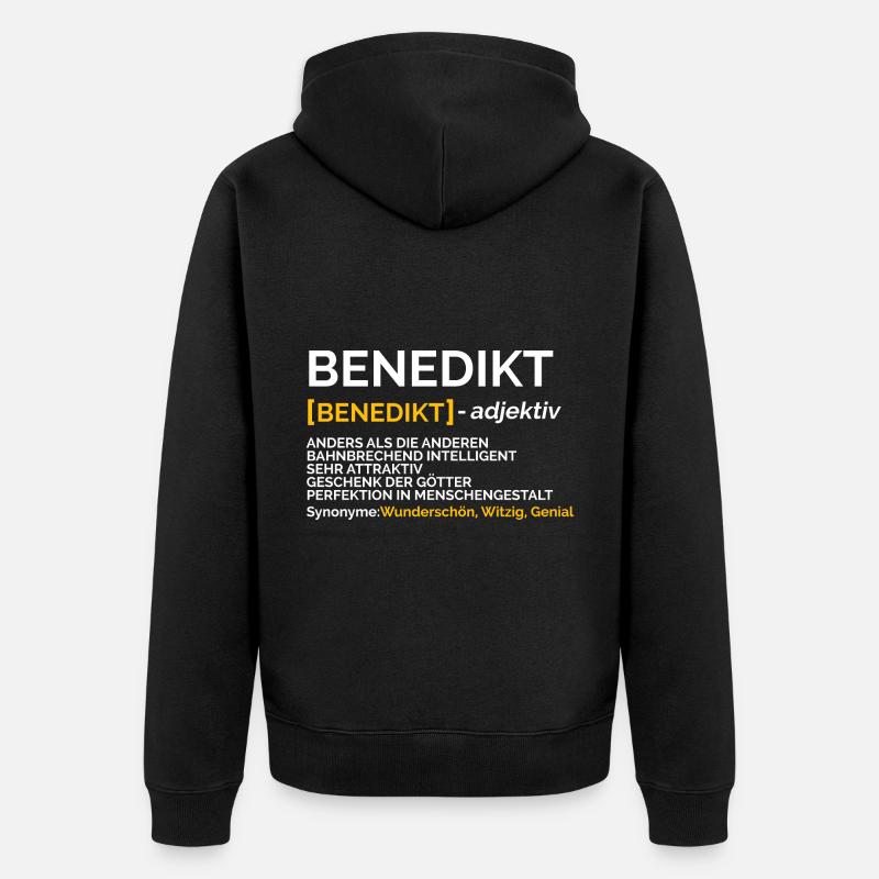 Benedikt - Unisex Premium Bio Zip Hoodie - Schwarz