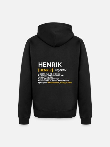 Henrik - Unisex Premium Bio Zip Hoodie - Schwarz
