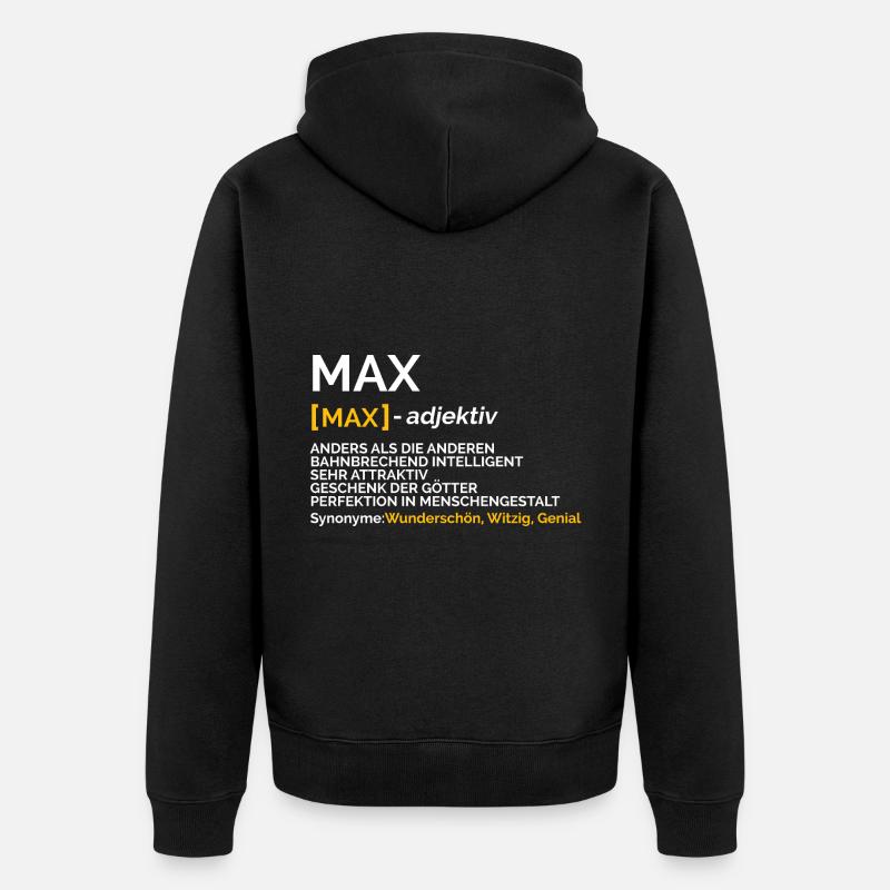 Max - Unisex Premium Bio Zip Hoodie - Schwarz