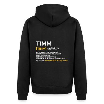 Timm (en anglais seulement) - Veste à capuche bio Premium Unisexe - noir - Dos - Nico (187cm)