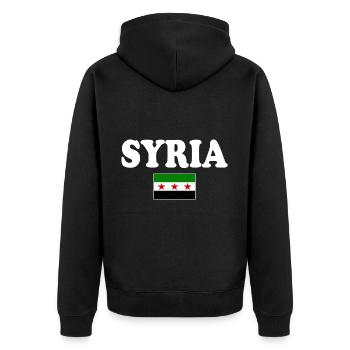 Drapeau de la Syrie - Veste à capuche bio Premium Unisexe - noir - Dos - Nico (187cm)