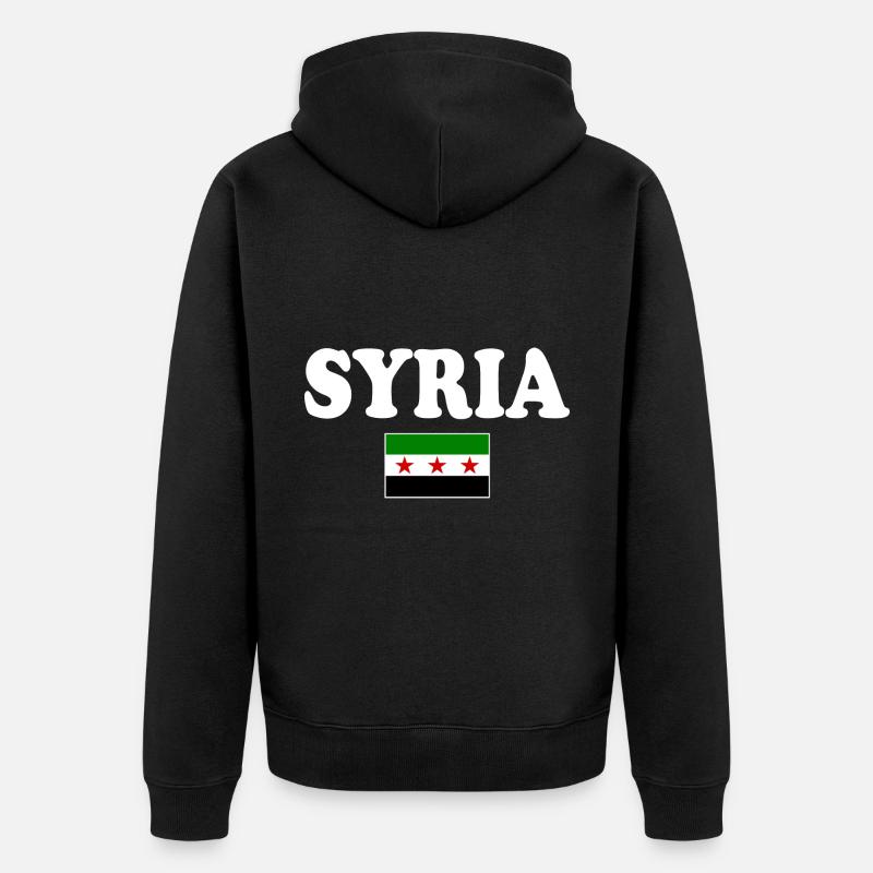 Drapeau de la Syrie - Veste à capuche bio Premium Unisexe - noir
