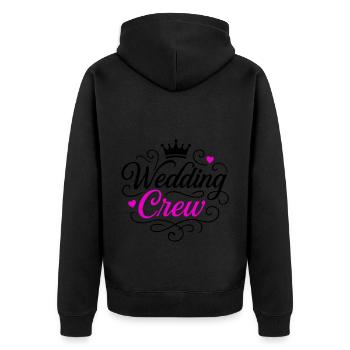Hochzeit Team Braut Bräutigam - Unisex Premium Bio Zip Hoodie - Schwarz - Hinten - Nico (187cm)