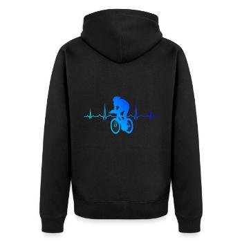 Vélo de course vélo de route femmes hommes cyclistes de course - Veste à capuche bio Premium Unisexe - noir - Dos - Nico (187cm)