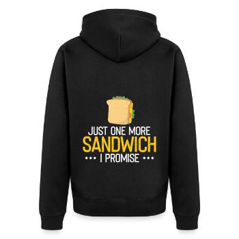 Sandwich Lover Cheese Fast Food Food Food - Unisex Premium Organic Zip Hoodie - black - Back - Nico (187cm)