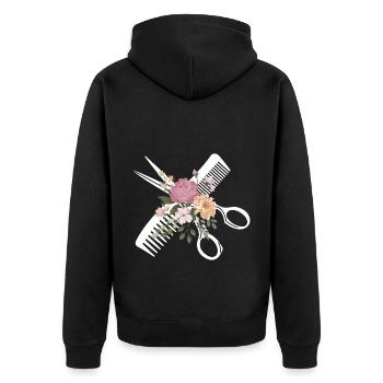 Coiffeur Coiffeur Coiffure Coiffure Coiffure Coiffure - Veste à capuche bio Premium Unisexe - noir - Dos - Nico (187cm)