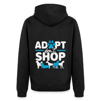 Adopt Don't Shop Tierretter Tierrechte - Unisex Premium Bio Zip Hoodie - Schwarz - Hinten - Nico (187cm)