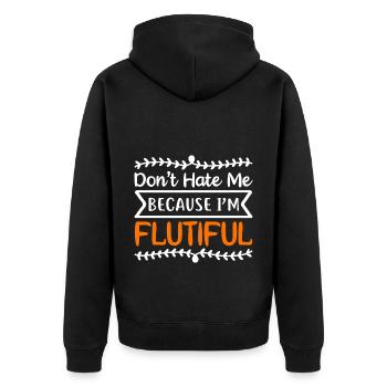 Drôle de flûte flutiful Marching Band - Veste à capuche bio Premium Unisexe - noir - Dos - Nico (187cm)