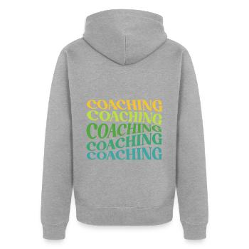 Coaching Coach Mentor Trainer Mindset Influencer - Unisex Premium Organic Zip Hoodie - heather grey - Back - Nico (187cm)