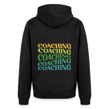 Coaching Coach Mentor Trainer Mindset Influencer - Unisex Premium Organic Zip Hoodie - black - Back - Nico (187cm)
