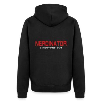 nerd server administrator IT abteilung pixel - Unisex Premium Bio Zip Hoodie - Schwarz - Hinten - Nico (187cm)